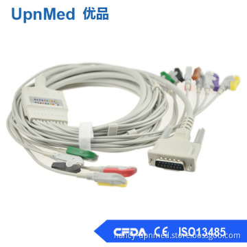 Compatible 12-channel Electrocardiogram 10 Leads Needle AHA IEC ECG Cable for Schiller, Bionet, Welch Allyn